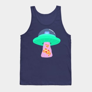 Alien Frog Stealing Pizza Tank Top